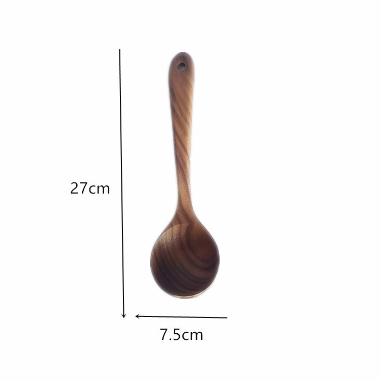 4-Piece Non-Lacquered Wooden Rice Spoon & Utensil Set
