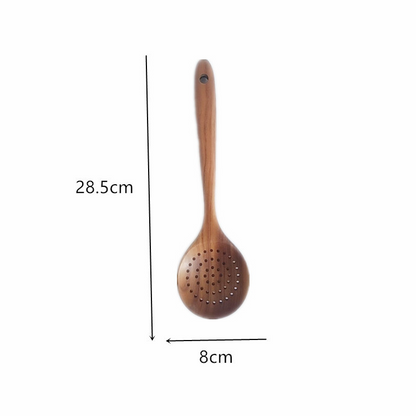 4-Piece Non-Lacquered Wooden Rice Spoon & Utensil Set