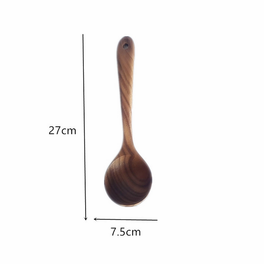 4-Piece Non-Lacquered Wooden Rice Spoon & Utensil Set